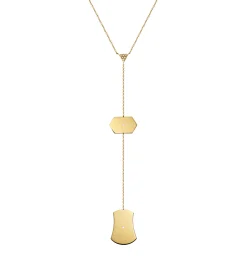 Bell shaped and Mini Hexagon diamond necklace