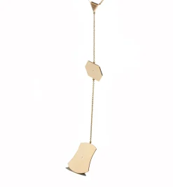 Bell shaped and Mini Hexagon diamond necklace