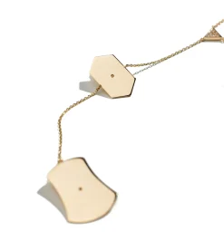 Bell shaped and Mini Hexagon diamond necklace
