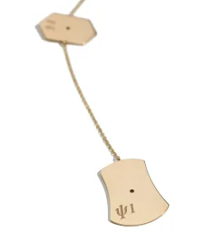 Bell shaped and Mini Hexagon diamond necklace