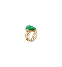 Big Agata triple chain diamond ring
