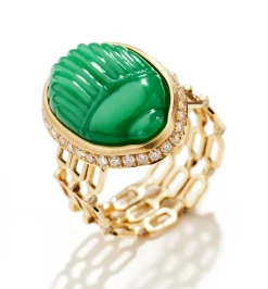 Big Agata triple chain diamond ring