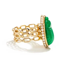 Big Agata triple chain diamond ring