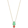 Big Daria necklace with coral and brown diamond