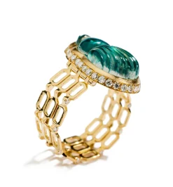 Big Giada triple chain diamond ring