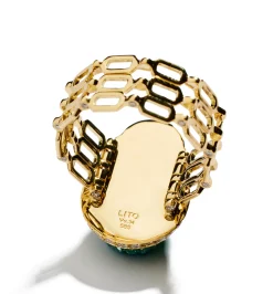 Big Giada triple chain diamond ring