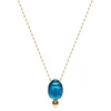 Big Luna necklace with brown diamond