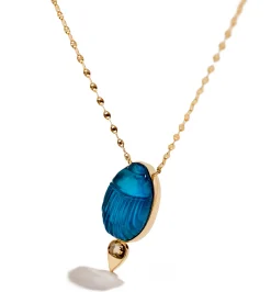 Big Luna necklace with brown diamond