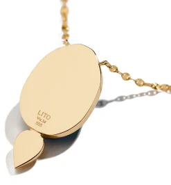 Big Luna necklace with brown diamond