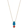 Big Sienna necklace with coral and brown diamond