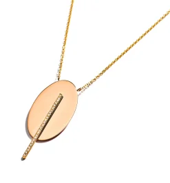 Ellipse diamond line necklace