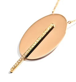 Ellipse diamond line necklace