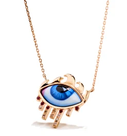 From L.A. to N.Y. Petit Bleu diamond and ruby necklace