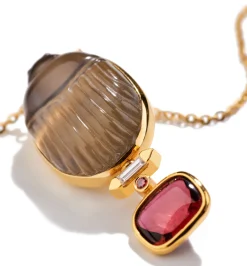 Gabriella diamond necklace with with tourmaline