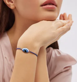 Grand Bleu macrame bracelet