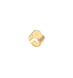 Hexagon and Square diamond ring