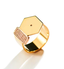 Hexagon and Square diamond ring