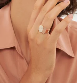 Hexagon and Square diamond ring