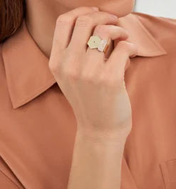 Hexagon and Square diamond ring
