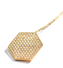Hexagon diamond necklace