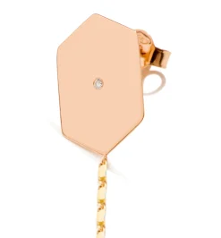 Hexagon diamond pink earring