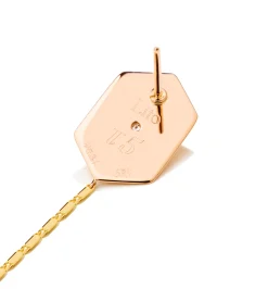 Hexagon diamond pink earring