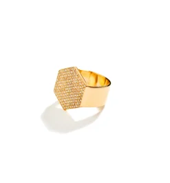 Hexagon diamond ring