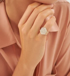 Hexagon diamond ring