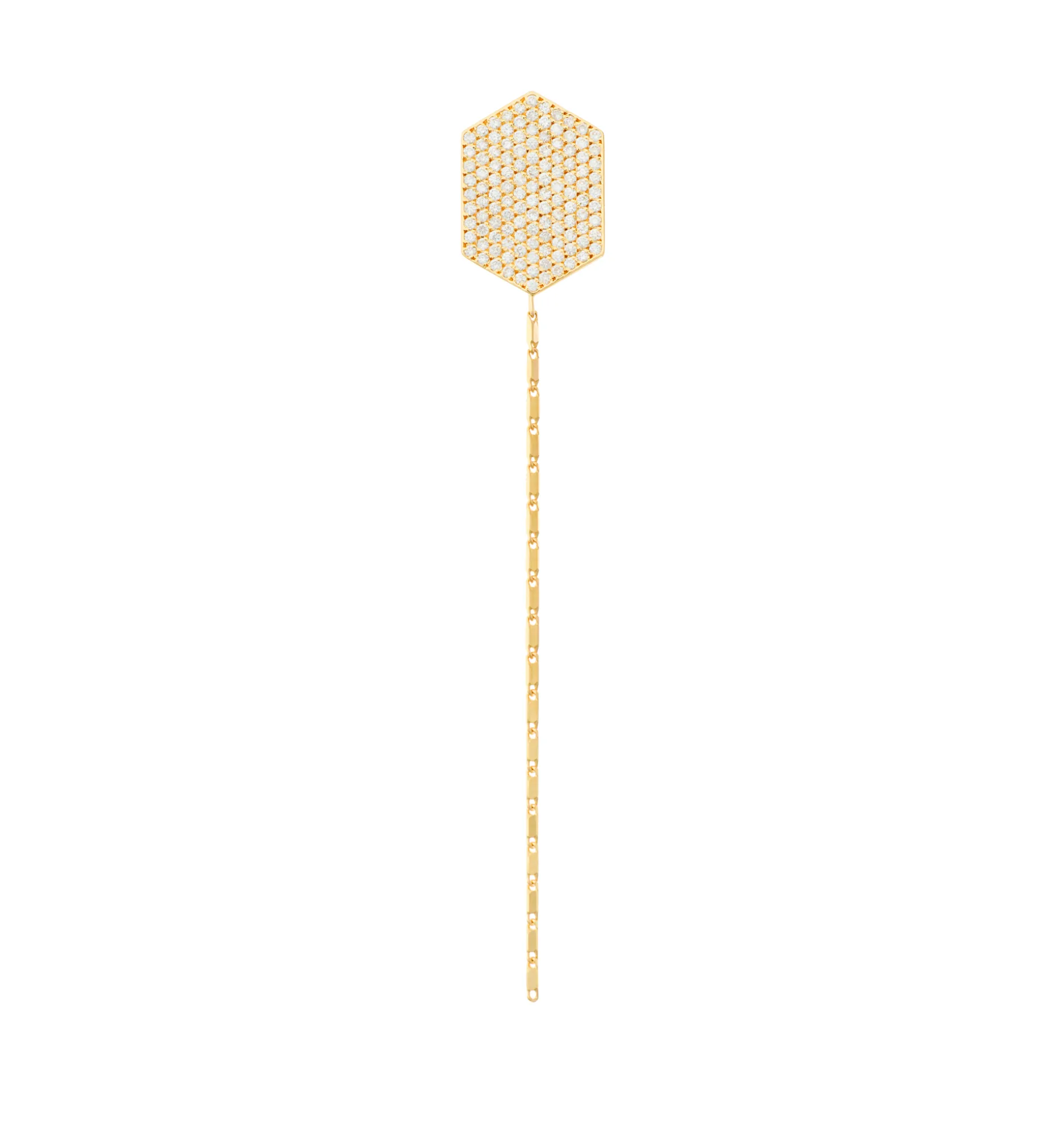 Hexagon diamond yellow earring