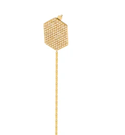 Hexagon diamond yellow earring
