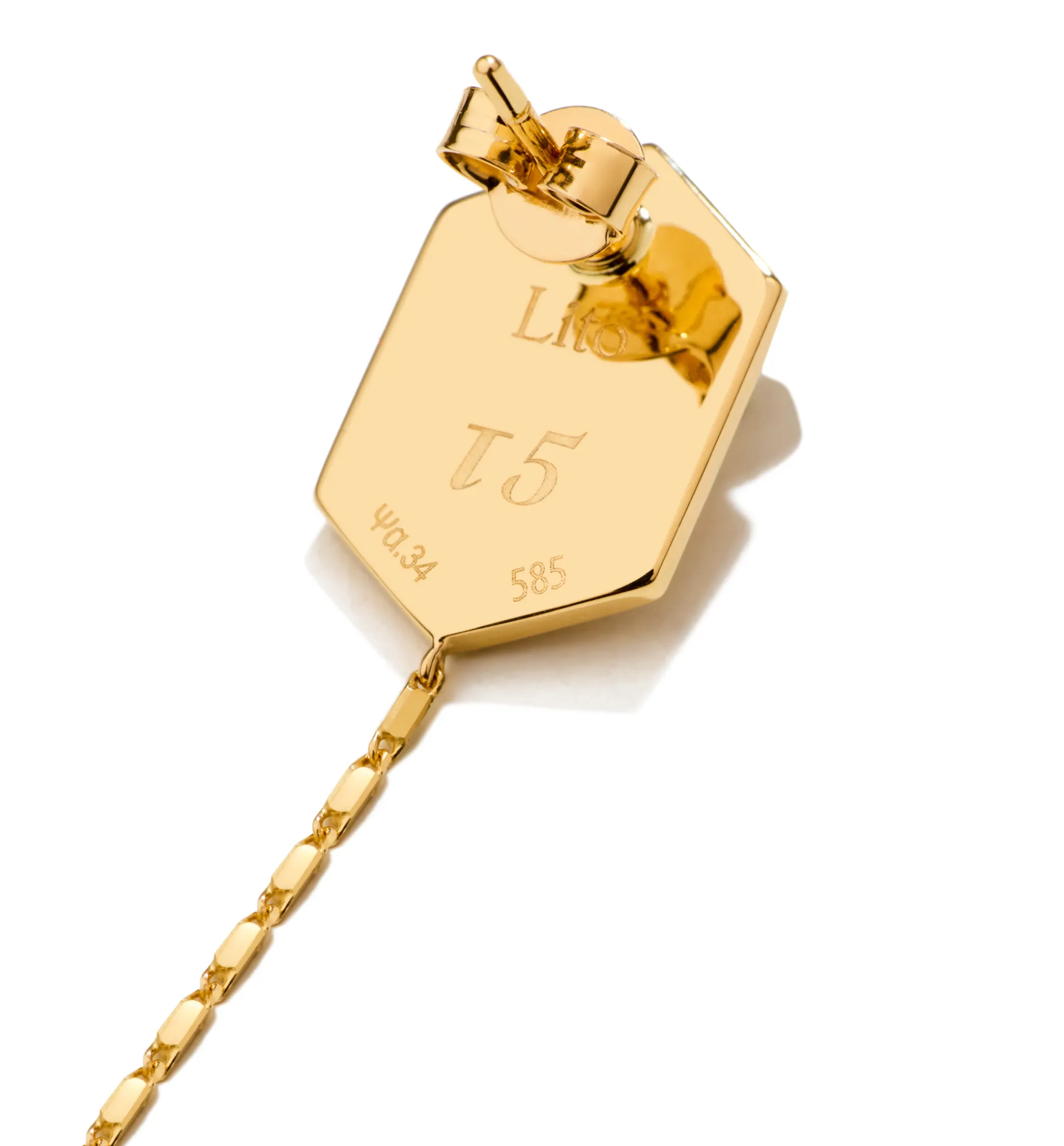 Hexagon diamond yellow earring