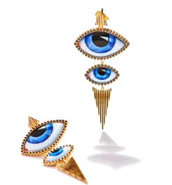 Isida Grand et Petit Bleu diamond earrings