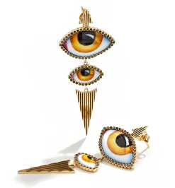 Isida Grand et Petit Jaune pair of diamond earrings
