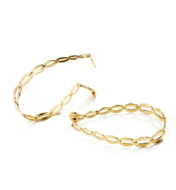 Large oval chain hoops