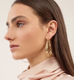 Large oval chain hoops