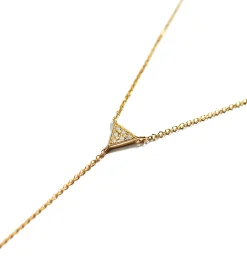 Mini Ellipse diamond triangle necklace