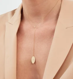 Mini Ellipse diamond triangle necklace