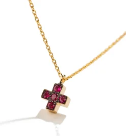Mini Ruby Cross necklace