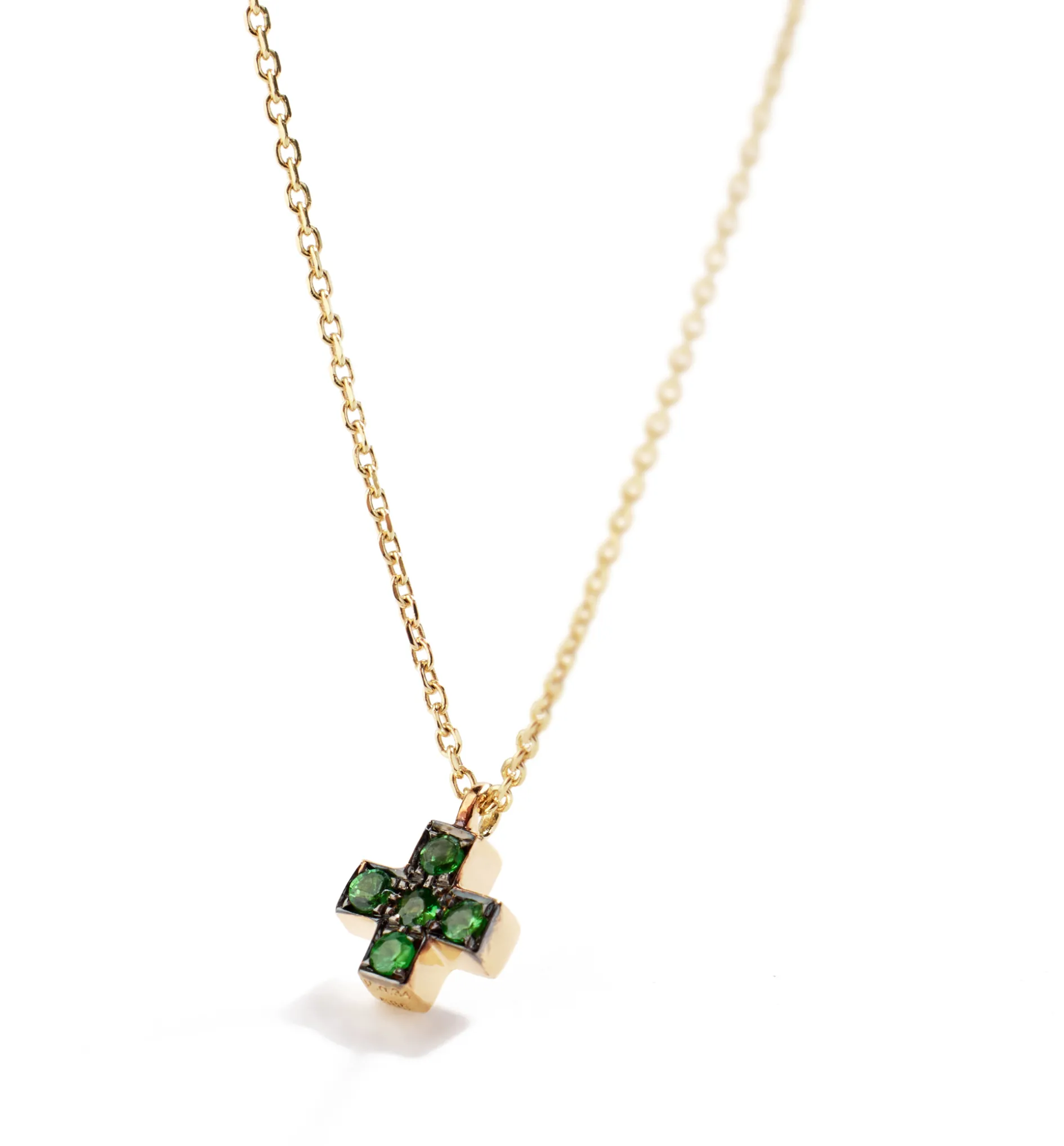 Miny Tsavorite Cross necklace