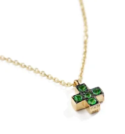 Miny Tsavorite Cross necklace