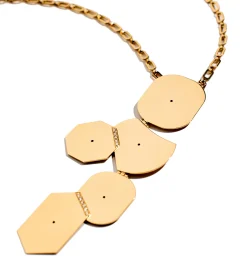 Multi shaped diamond necklace with Araki#2 handmade chain