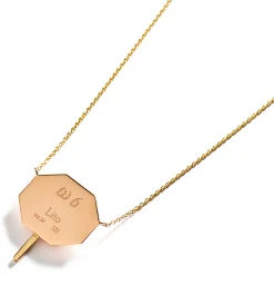 Octagon diamond line necklace