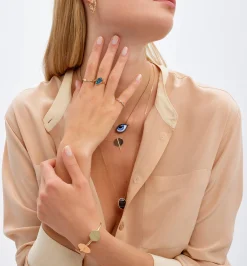 Octagon diamond line necklace