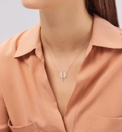 Octagon diamond line necklace