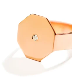 Octagon diamond ring