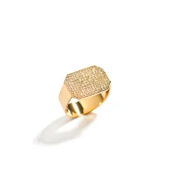 Octagon diamond ring