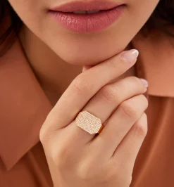 Octagon diamond ring