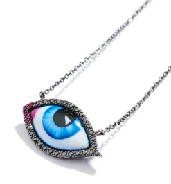 Petit Bleu diamond and ruby necklace Pour Homme