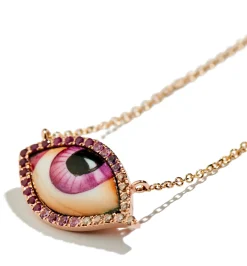 Petit Rose diamond, ruby and sapphire necklace