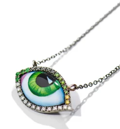 Petit Vert diamond and tsavorite necklace